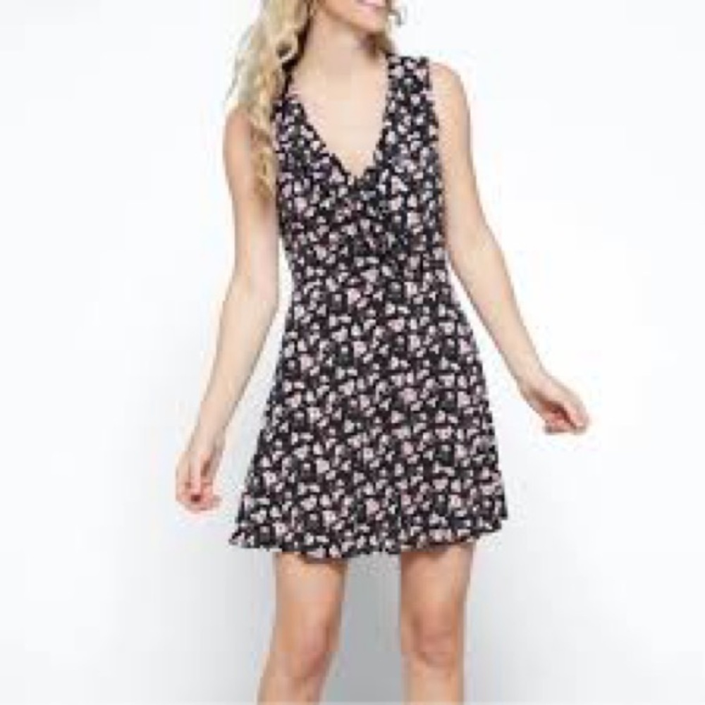 NWT Pink & Black Floral Mini Dress